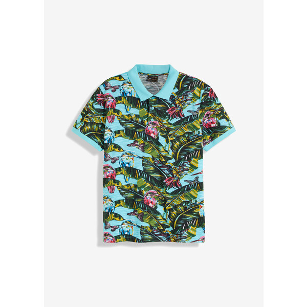 bonprix Polo tričko, krátky rukáv, farba modrá 52158985