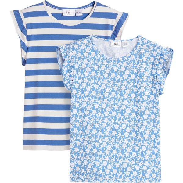 bonprix Džersejové tričko (2 ks) s bio bavlnou, farba biela 52159071