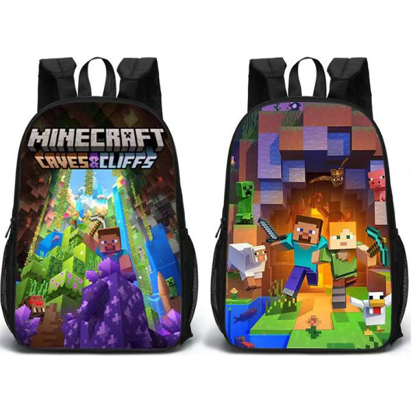 KONO Obojstranný študentský ruksak s potlačami Minecraft vzor 3 52162030