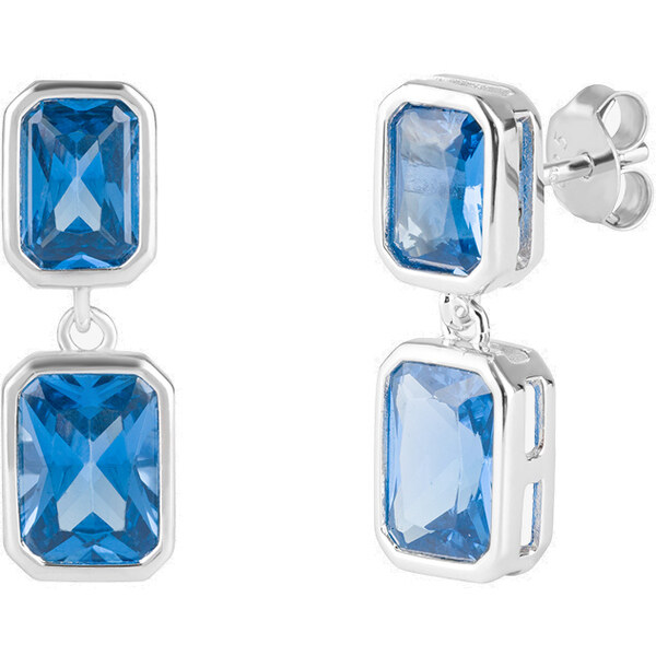 Preciosa Strieborné náušnice s modrými kubickými zirkónmi Blueberry 66594516