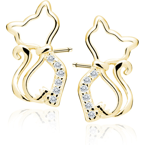 Olivie Stříbrné náušnice KOČKA GOLD 9432 64818314