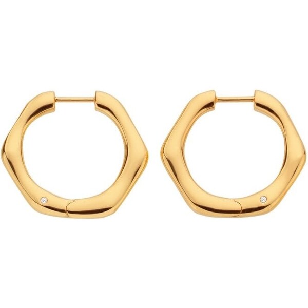 Hot Diamonds Minimalistické pozlátené náušnice kruhy s diamantmi Jac 66595137