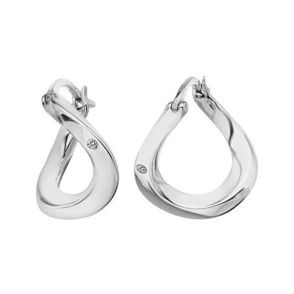 Hot Diamonds Originálne strieborné náušnice s diamantmi Huggies DE792 66595184