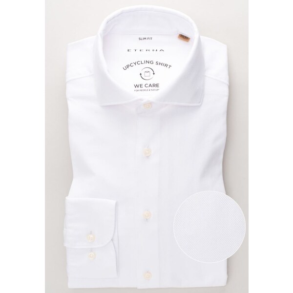 Pánska biela košeľa z prírodných vlákien Recycling ETERNA, slim fit 52170073
