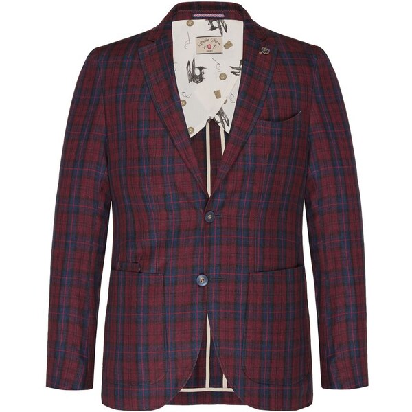 CLUB OF GENTS Casey - luxusné bordové ľanové sako 52170031