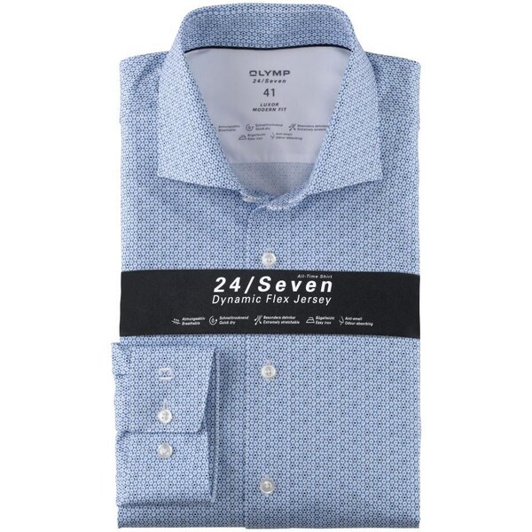 Pánska svetlomodrá Flex jersey košeľa OLYMP modern fit 52170140