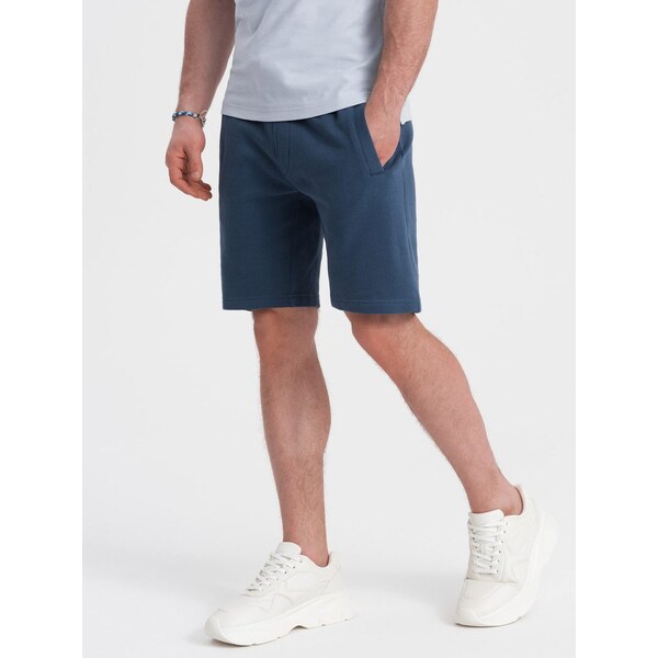 Ombre Clothing Tmavo modré teplákové kraťasy V4 SRSK-0139 52264042