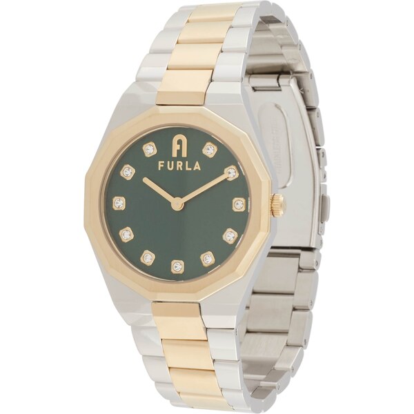FURLA Analógové hodinky zlatá / smaragdová / strieborná / priehľadná 66199961