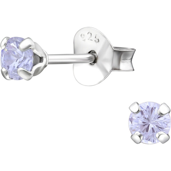 Olivie Strieborné 3mm náušnice LILA 8655 52392334