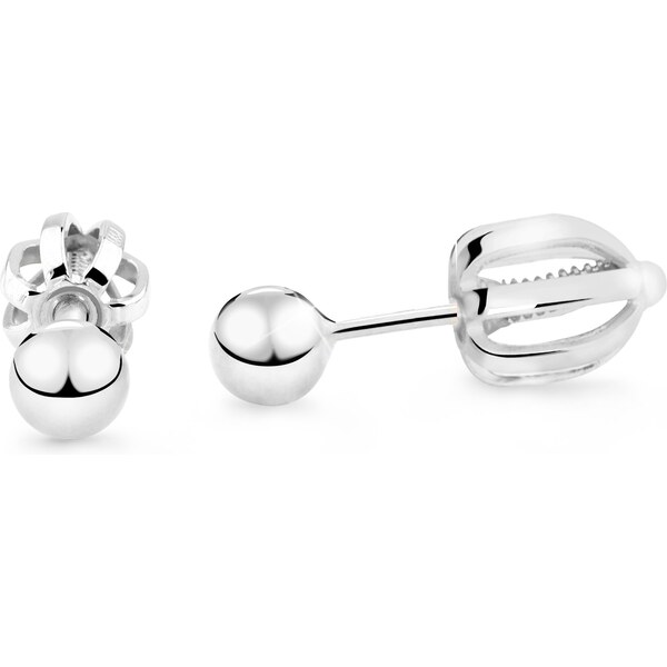 Cutie Jewellery Minimalistické náušnice kôstky z bieleho zlata Z5014 66591795