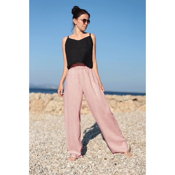 Pohodlné 100% lanové nohavice Lotika 52418801