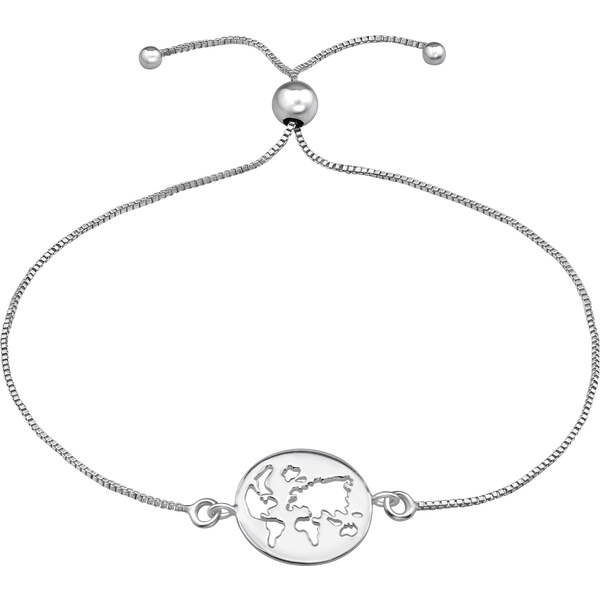 Olivie Strieborný náramok MAPA SVETA 8663 52392342