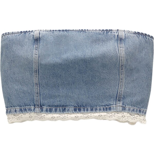 Pull&Bear Top modrá denim / biela 54354636