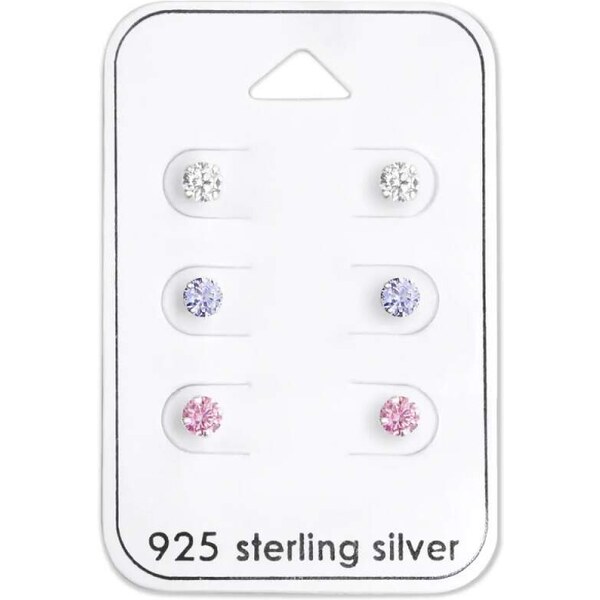 Glory detský set strieborných náušníc na karte Kruhy 52412540