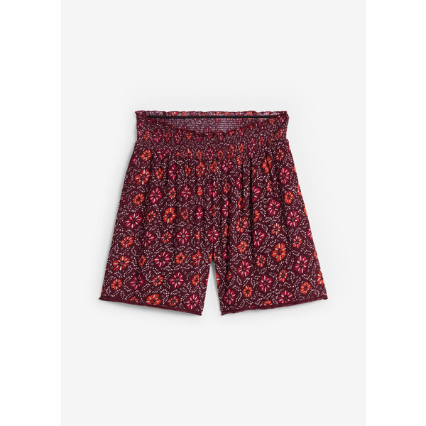 bonprix Potlačené šortky s pásom na gumu, farba červená 52417444