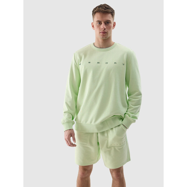 Mens sweatshirt without fastening and without hood 4F - green 52424084