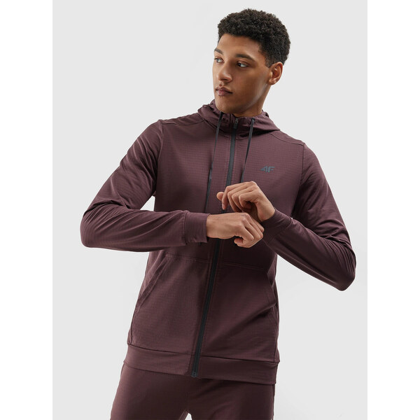 Mens Sports Zipped Hoodie 4F - Brown 52424288