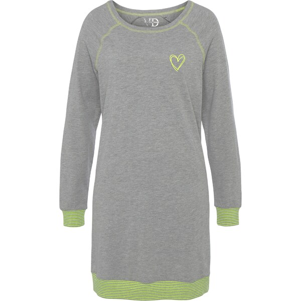 VIVANCE Nočná košieľka Dreams sivá melírovaná / limetová 54254010