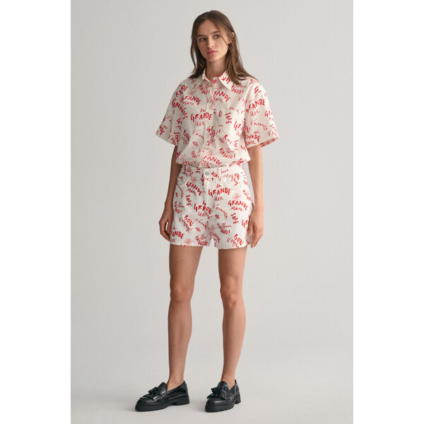 ŠORTKY GANT TEXT PRINT JEANS SHORTS BRIGHT RED 52426788