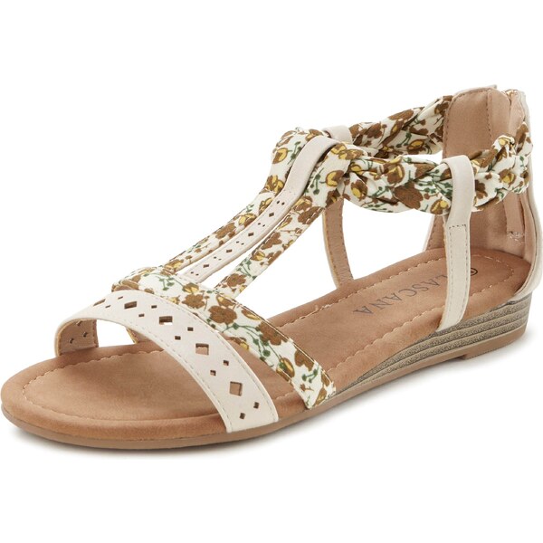 LASCANA Sandále béžová / hnedá / žltá / zelená 54343339