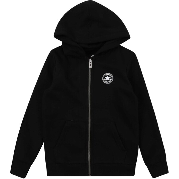 CONVERSE Tepláková bunda čierna / biela 52448595