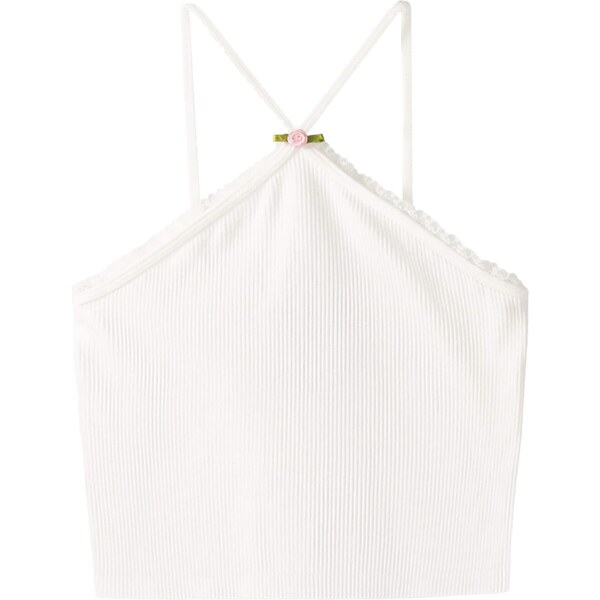 Bershka Top zelená / ružová / šedobiela 54357655