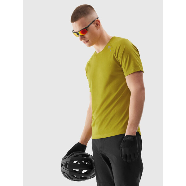 Mens Cycling Quick-Drying T-Shirt 4F - Yellow 52484224