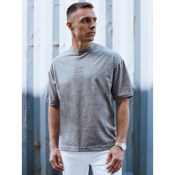 Dstreet Moderné grafitové tričko s originálnym nápisom 52495876