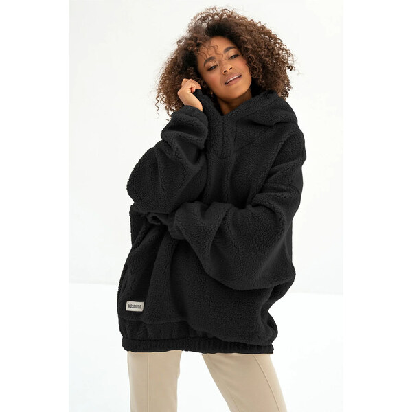 Mosquito Dámska oversize mikina s kapucňou Ozzy čierna, Farba čierna 52500484
