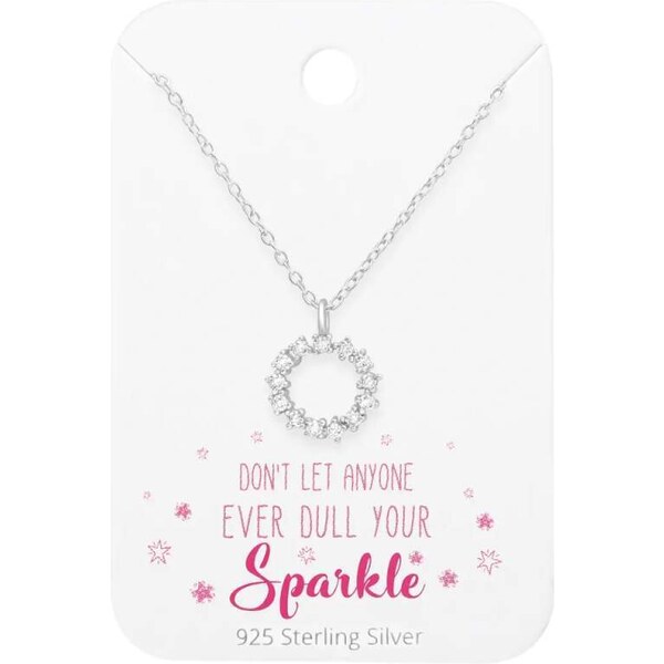 Glory strieborný náhrdelník kruh so zirkónmi 52510513