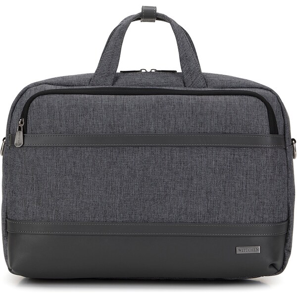 Wittchen Pánska taška na 15,6 notebook s lemom z ekokože, sivá 98-3P 52516438