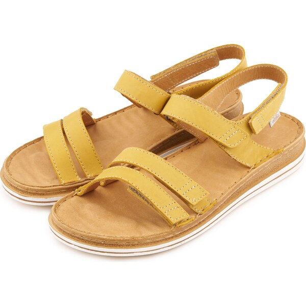 Vlnka Dámske zdravotné kožené sandále Vivian žltá veľkosti obuvi - 65797042