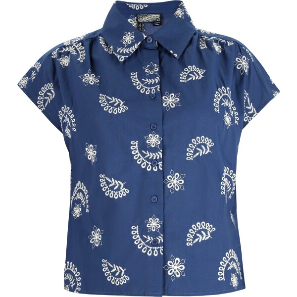 DreiMaster Vintage Blúzka námornícka modrá / biela ako vlna 54350750