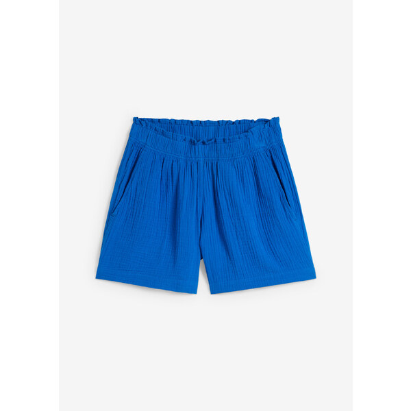 bonprix Mušelínové šortky z čistej bavlny, farba modrá 52557982