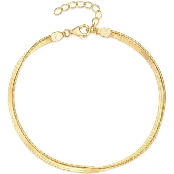 Olivie Strieborný náramok DVA PRAMENY GOLD 8718 52584571