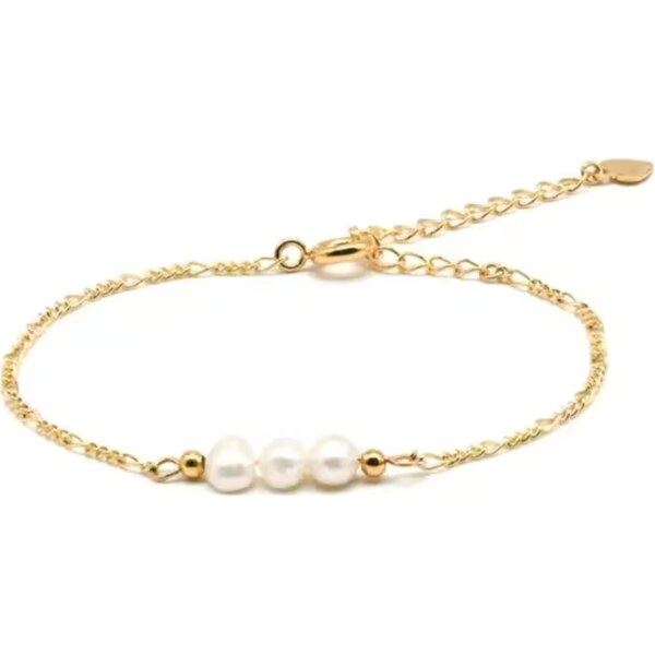 Olivie Strieborný perlový náramok GOLD 8720 52584573