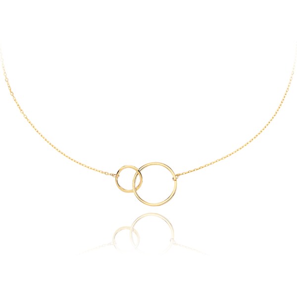 OLIVIE MINET Zlatý náhrdelník spojené kroužky Au 585/1000 64899269