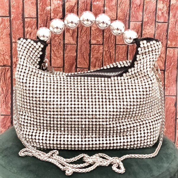 JOHN-C Dámska strieborná spoločenská kabelka MILLY 66347624