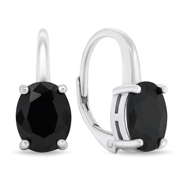 Brilio Silver Originálne strieborné náušnice s čiernymi zirkónmi 66586049