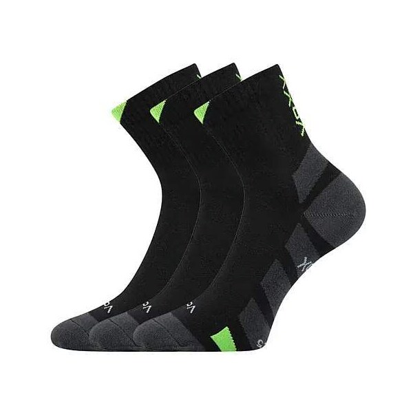 GASTL športové ponožky so striebrom VoXX Čierna / Zelená 39-42 3 páry 52601235