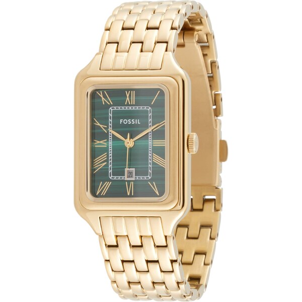 FOSSIL Analógové hodinky Raquel zlatá / sivá / tmavozelená 65873184