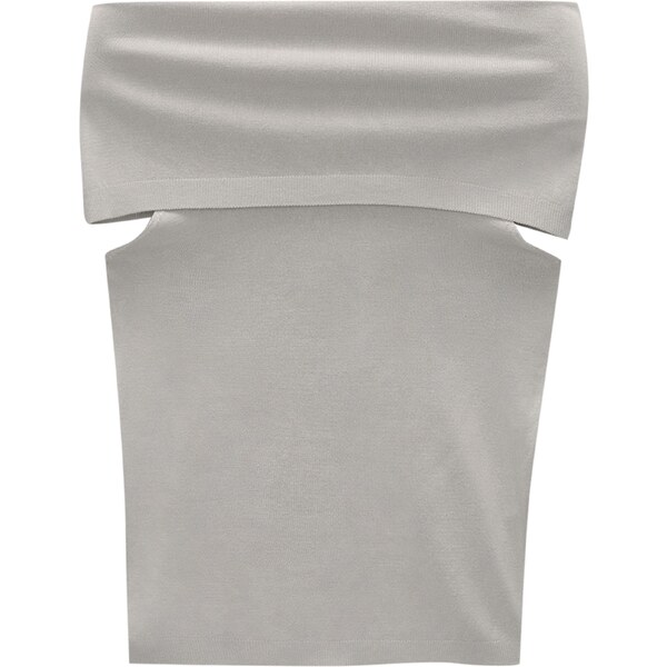 Pull&Bear Vyšívaný top svetlosivá 54361600