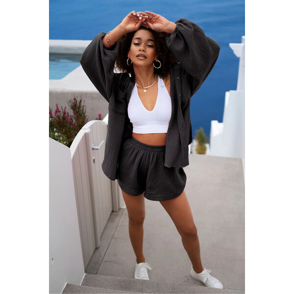 Mosquito Dámska mušelínová košeľa Palma čierna, Farba čierna 52622343