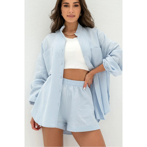 Mosquito Dámska mušelínová košeľa Palma svetlo modrá, Farba 52622347