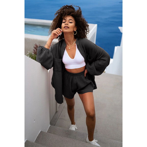 Mosquito Dámske mušelínové kraťasy Palma čierne, Farba čierna 52622350