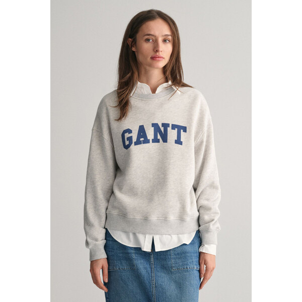 MIKINA GANT GRAPHIC C-NECK SWEAT PALE GREY MELANGE 52637664