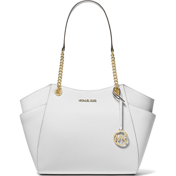 Michael Kors Jet Set Large Saffiano Leather Shoulder Bag Optic White 63898665