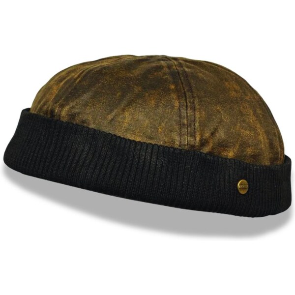 KRUMLOVANKA Čiapka Docker Cap z Eko-koža hnedá Ba-38150159-900 66471257