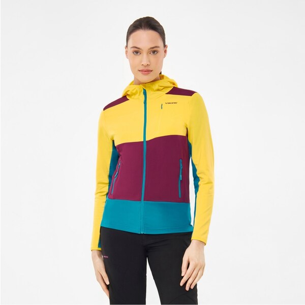 Dámska funkčná mikina Viking TACOMA žltá/fialová 41577583