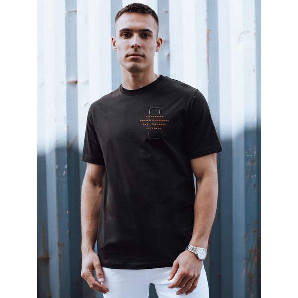 Dstreet Atraktívne pánske čierne tričko 52686899